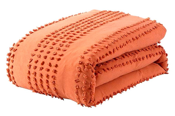 FaFurn Full/Queen Size 5-Piece Clip Dot Comforter Set - Brick Orange, Cotton