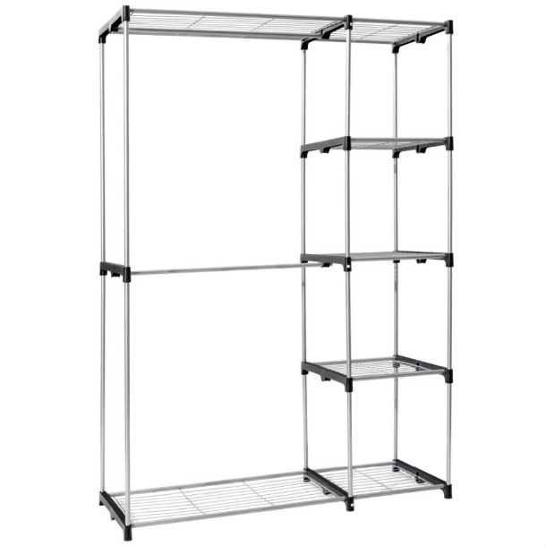 FaFurn - Portable Closet Organizer Shelving Unit in Sliver