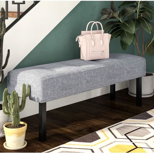 FaFurn - Memory Foam Bench in Gray, Fabric