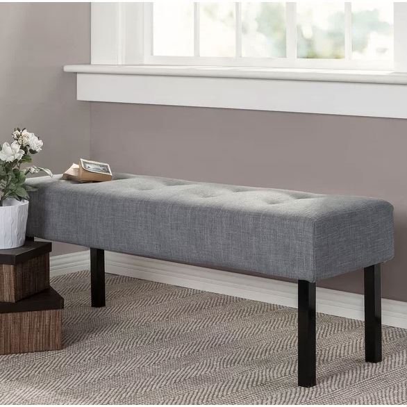 FaFurn - Memory Foam Bench in Gray, Fabric