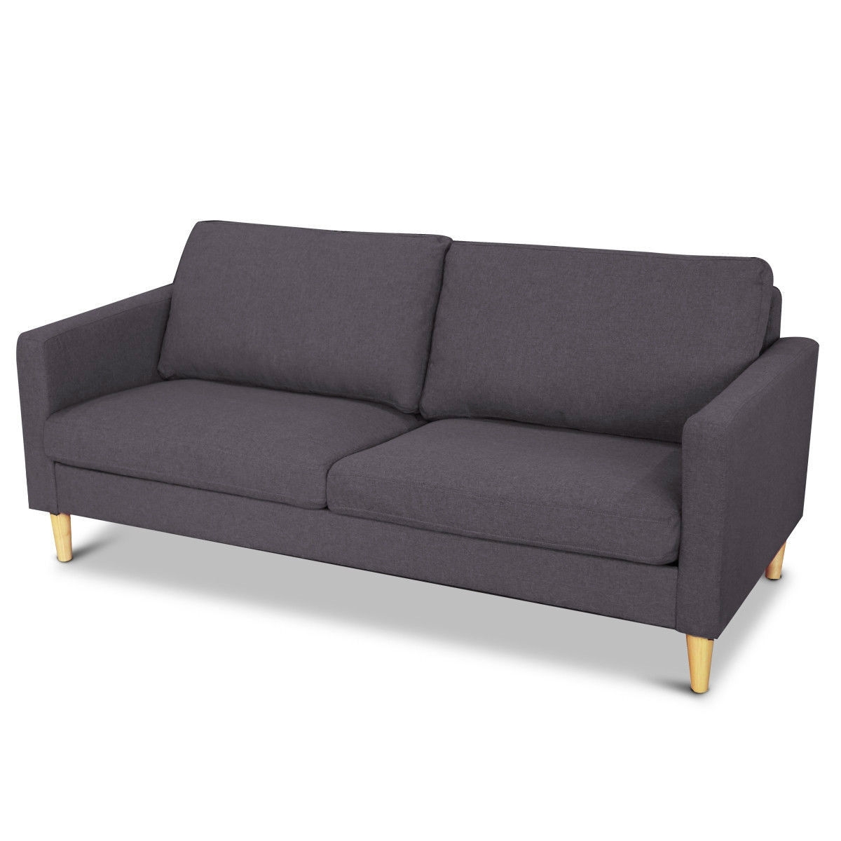 FaFurn™ Modern Sofa with Wood Legs - Gray, Fabric