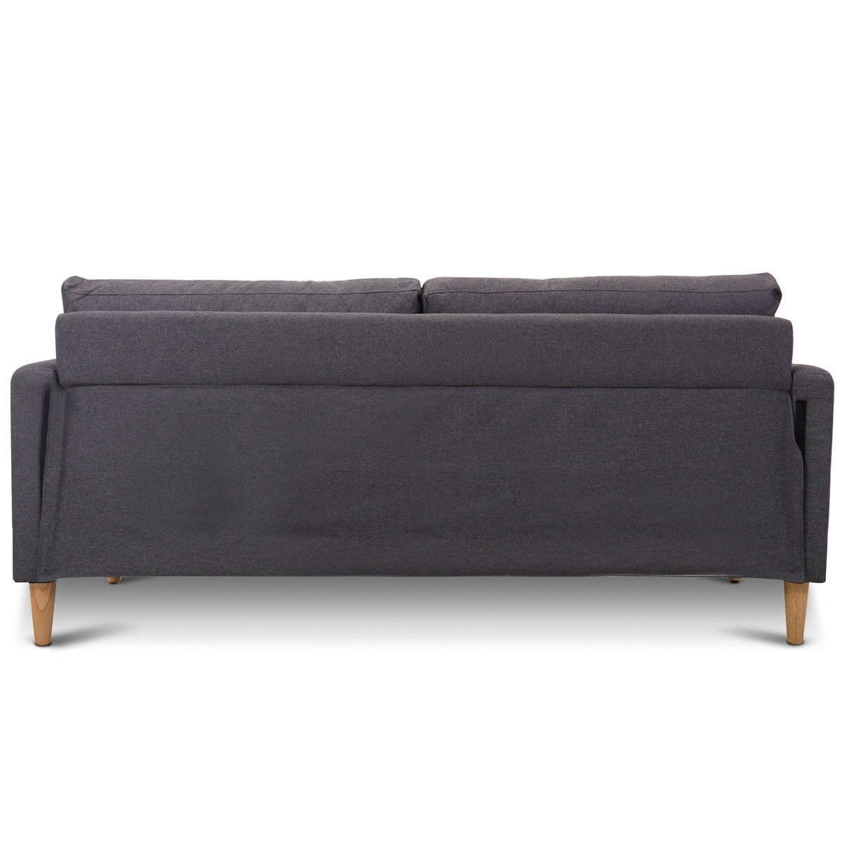 FaFurn™ Modern Sofa with Wood Legs - Gray, Fabric