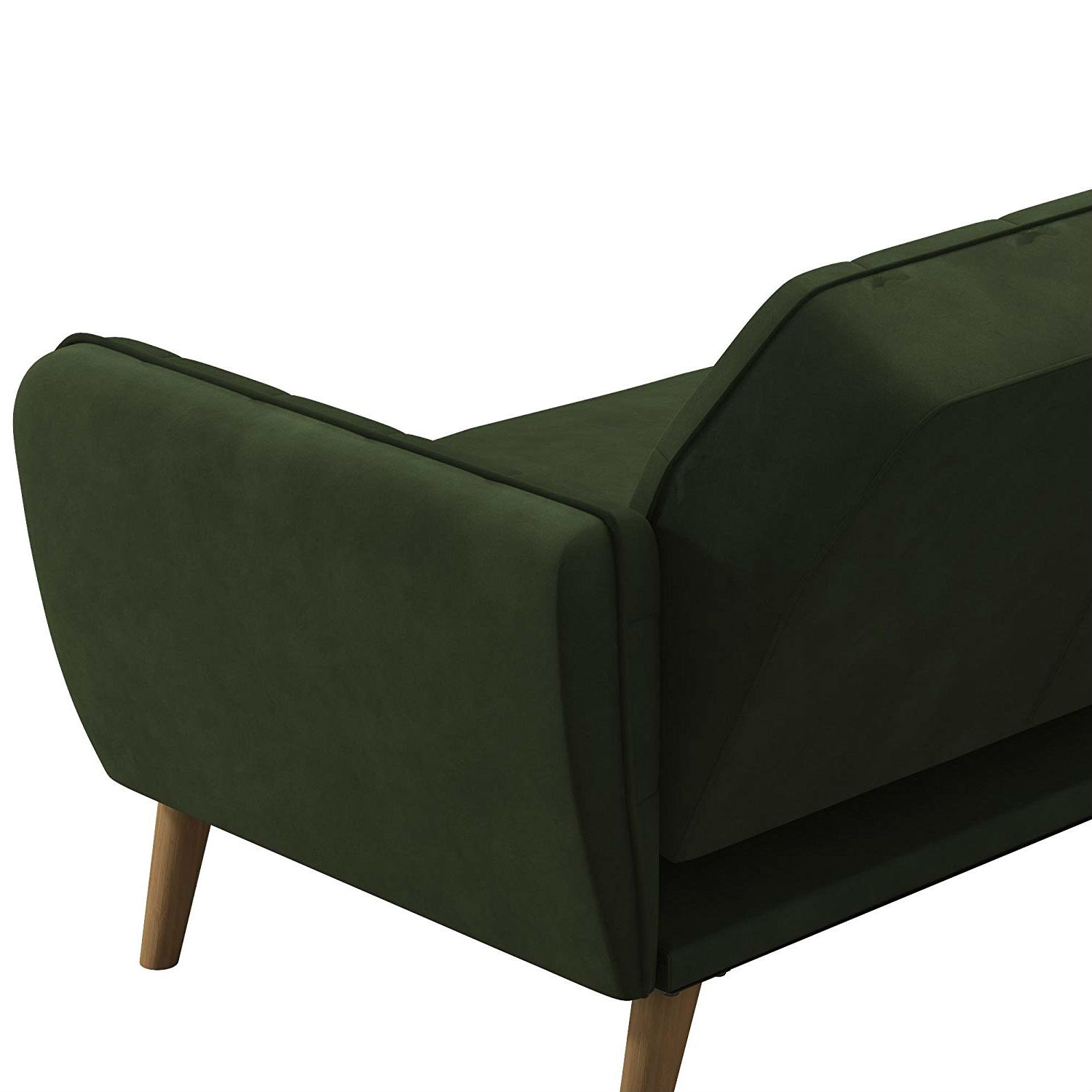 FaFurn™ Memory Foam Sofa-Bed with Wooden Legs - Green, Futon/Velvet