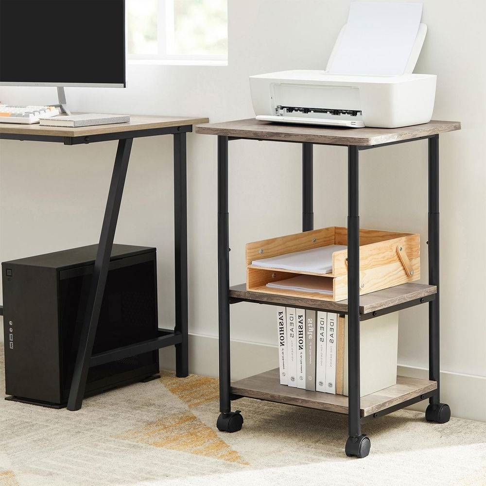 FaFurn Modern Printer Stand - Gray, Metal