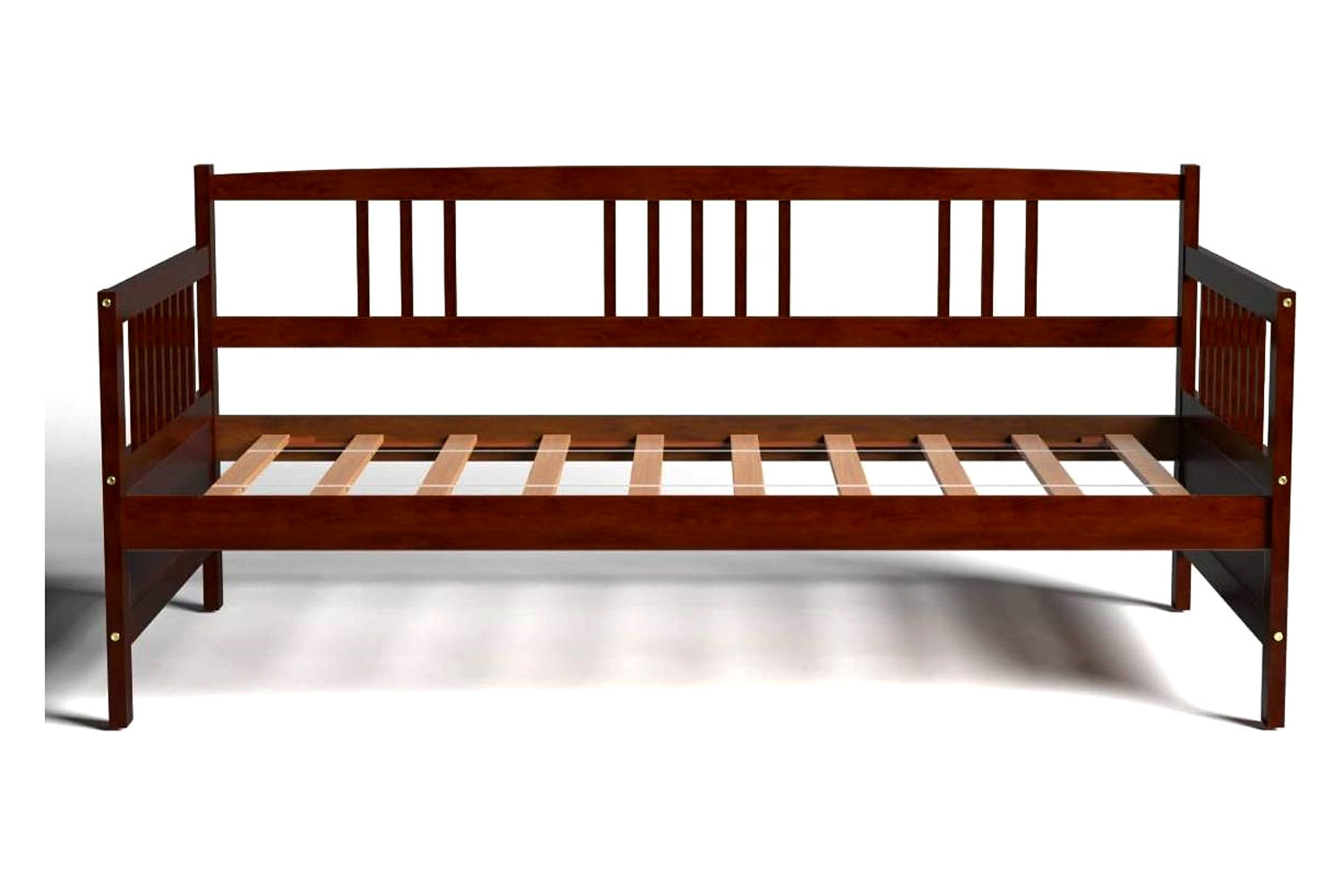 FaFurn Twin Size 2-In-1 Wood Daybed Frame Sofa Bed - Brown Cherry