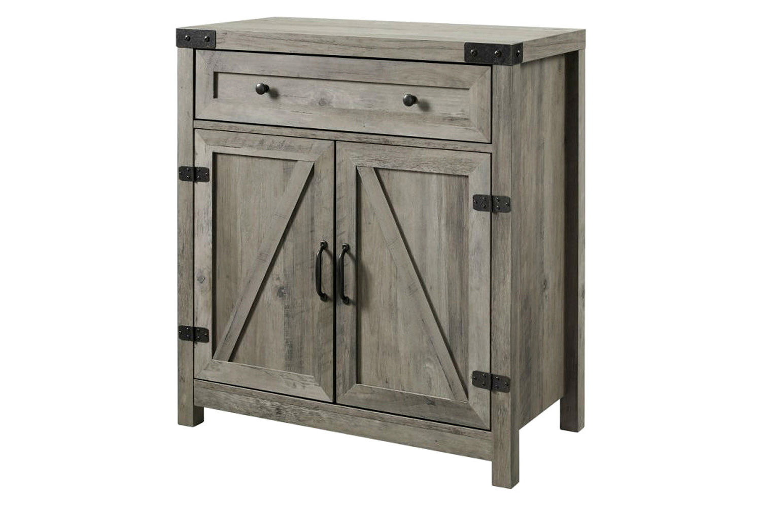 FaFurn - Rustic Farmhouse Barn Door Accent Storage Cabinet