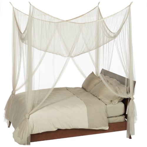 FaFurn Canopy Bed Frame - Ecru