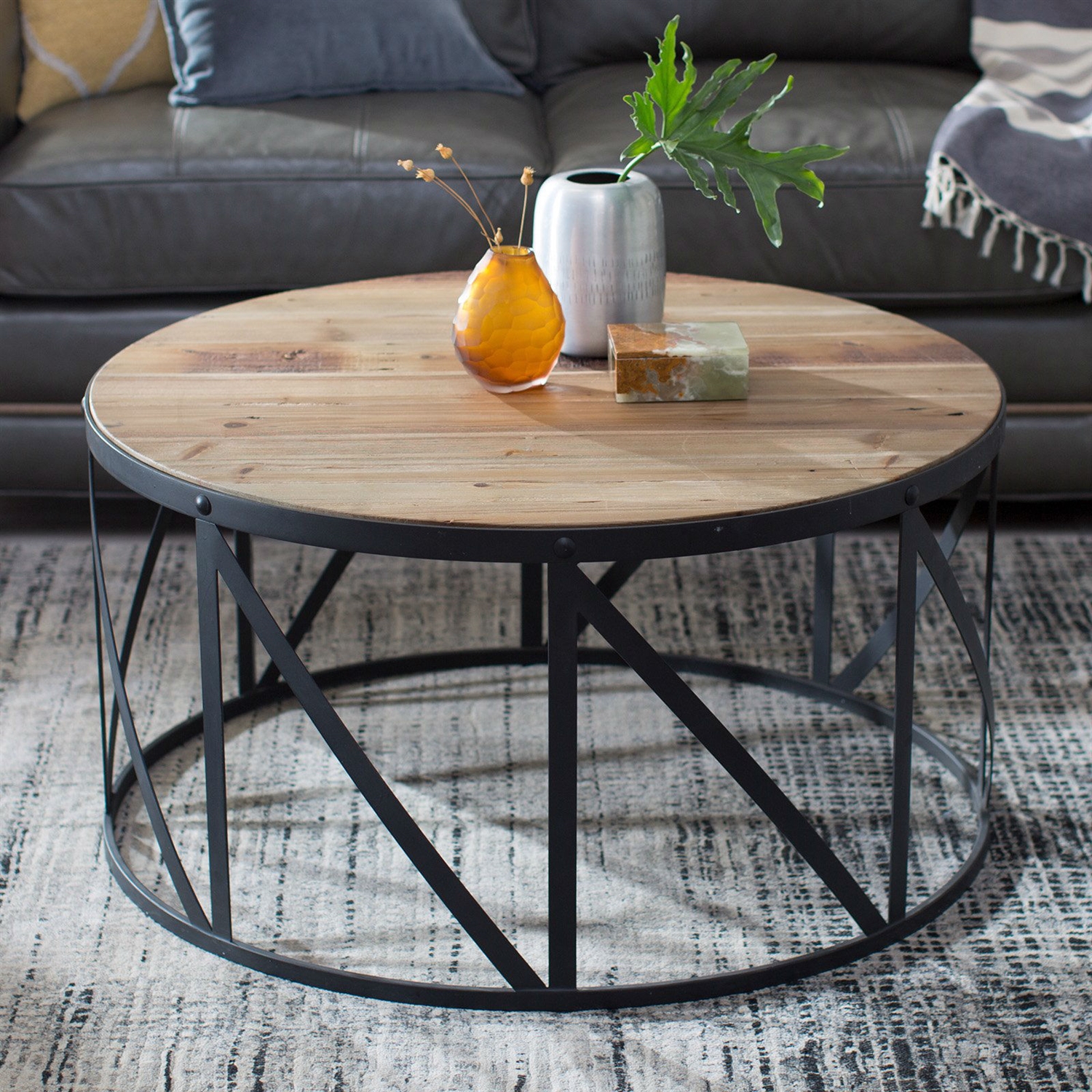 FaFurn™ Round Coffee Table - Wood