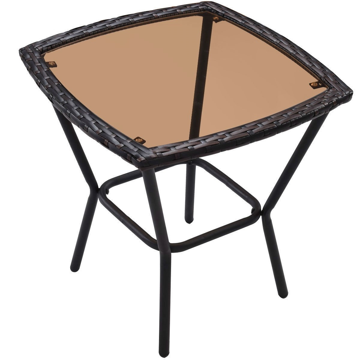 FaFurn - 3-Piece Patio Set with Coffee Table in Brown, Rattan