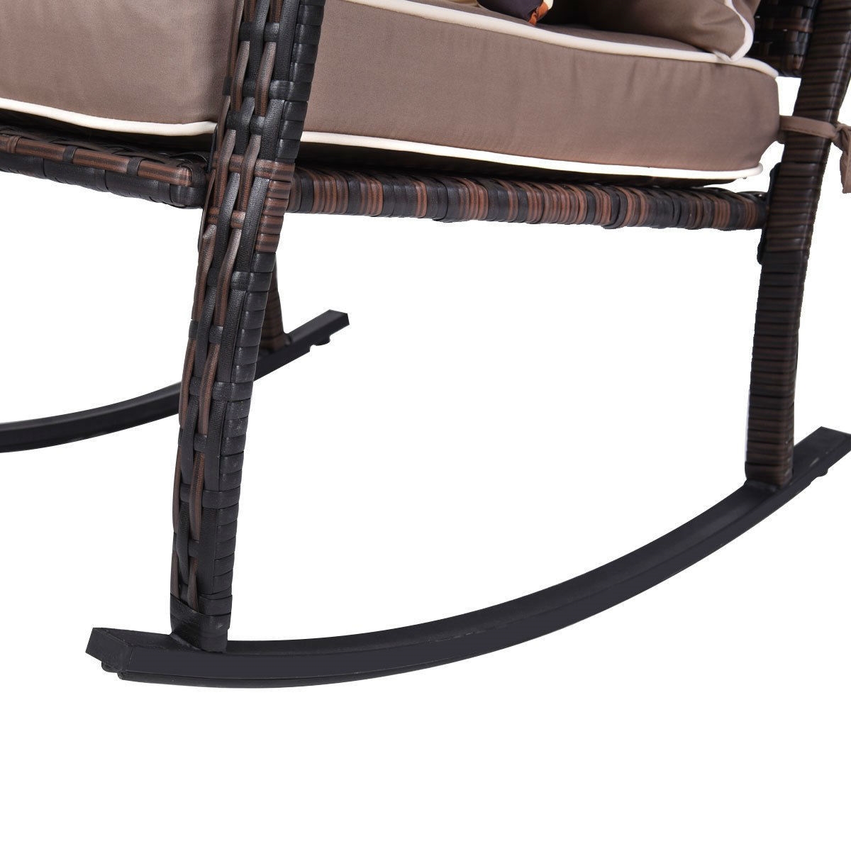 FaFurn - 3-Piece Patio Set with Coffee Table in Brown, Rattan