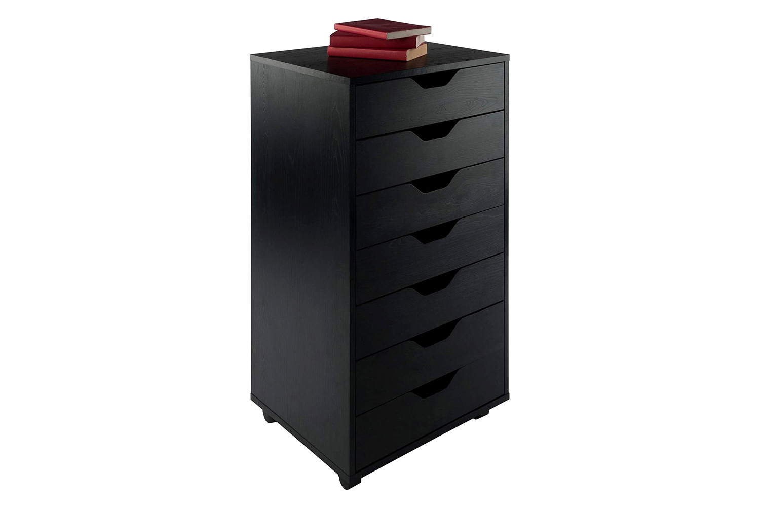 FaFurn Modern Scandinavian Style 7-Drawer Storage Cabinet Chest - Black