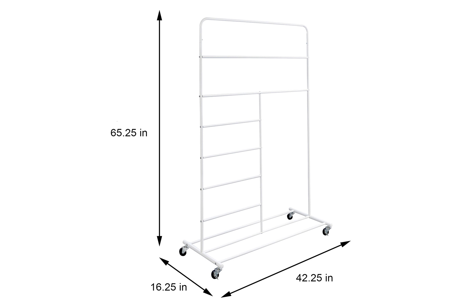 FaFurn White Rolling Multi Use Laundry Clothes Drying Rack