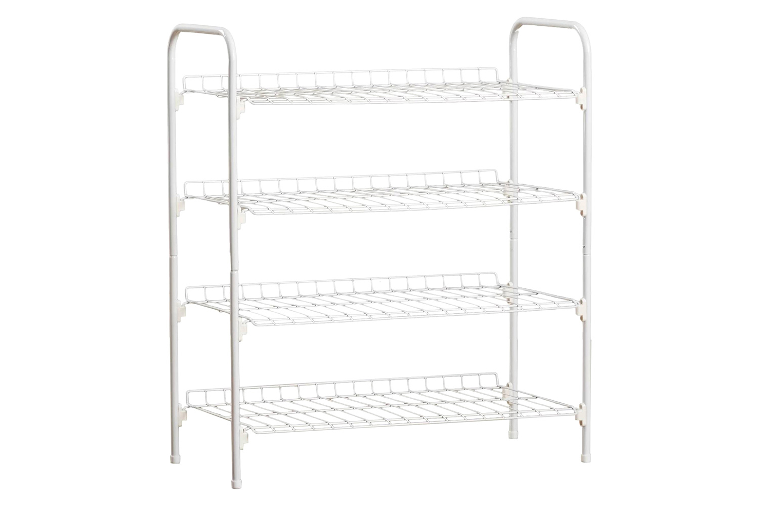 FaFurn - White Metal 4-Shelf Shoe Rack Holds Up To 9 Pair of Shoes