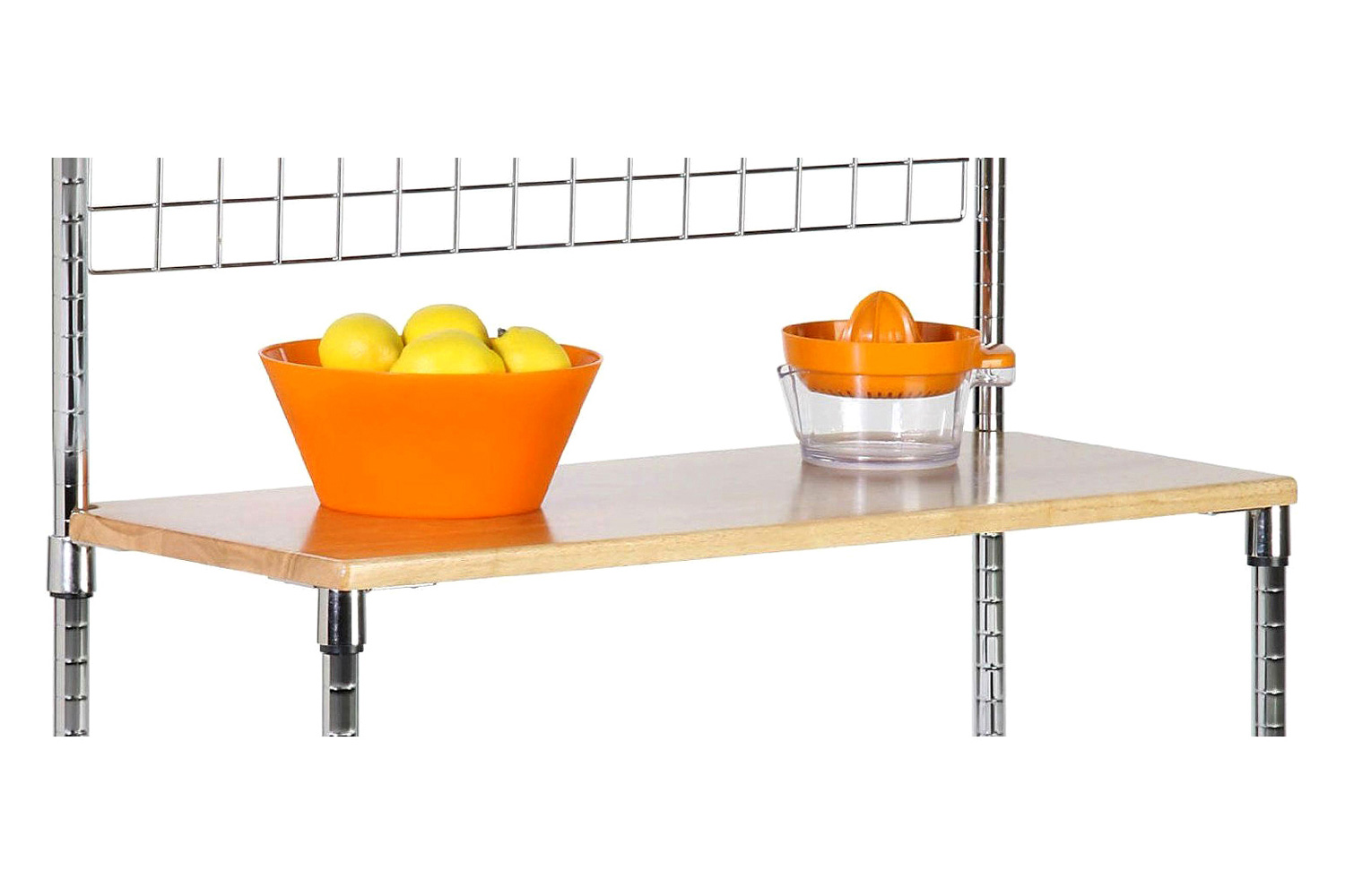 FaFurn - Metal Backers Rack with Storage Shelves and Solid Wood Cutting Board