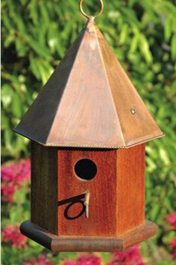 FaFurn - Wood Songbird Birdhouse with Copper Roof