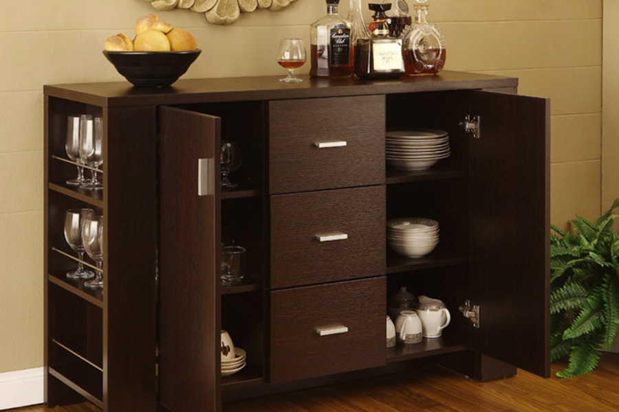 FaFurn - Modern Dining Buffet Sideboard Server in Cappuccino Finish