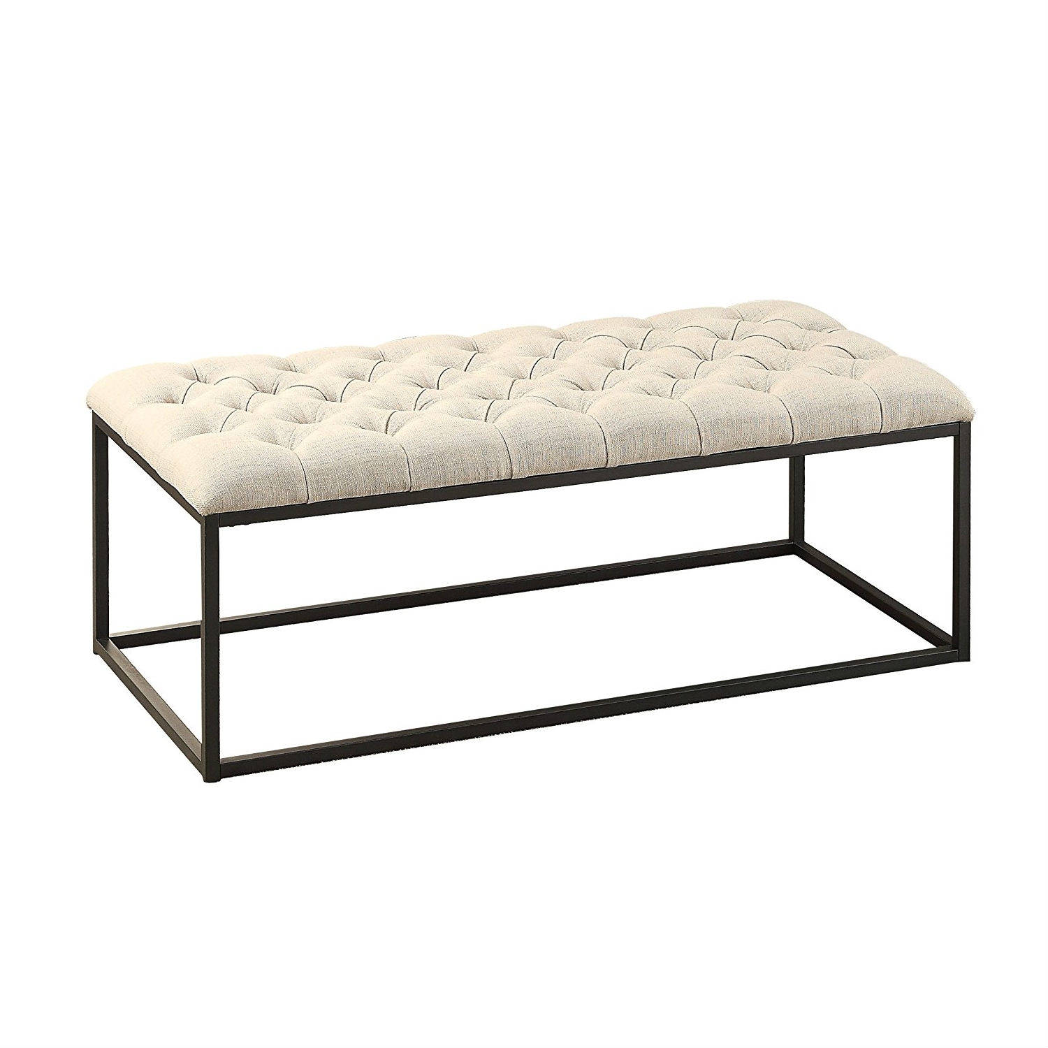 FaFurn - Button-Tufted Bench with Metal Frame