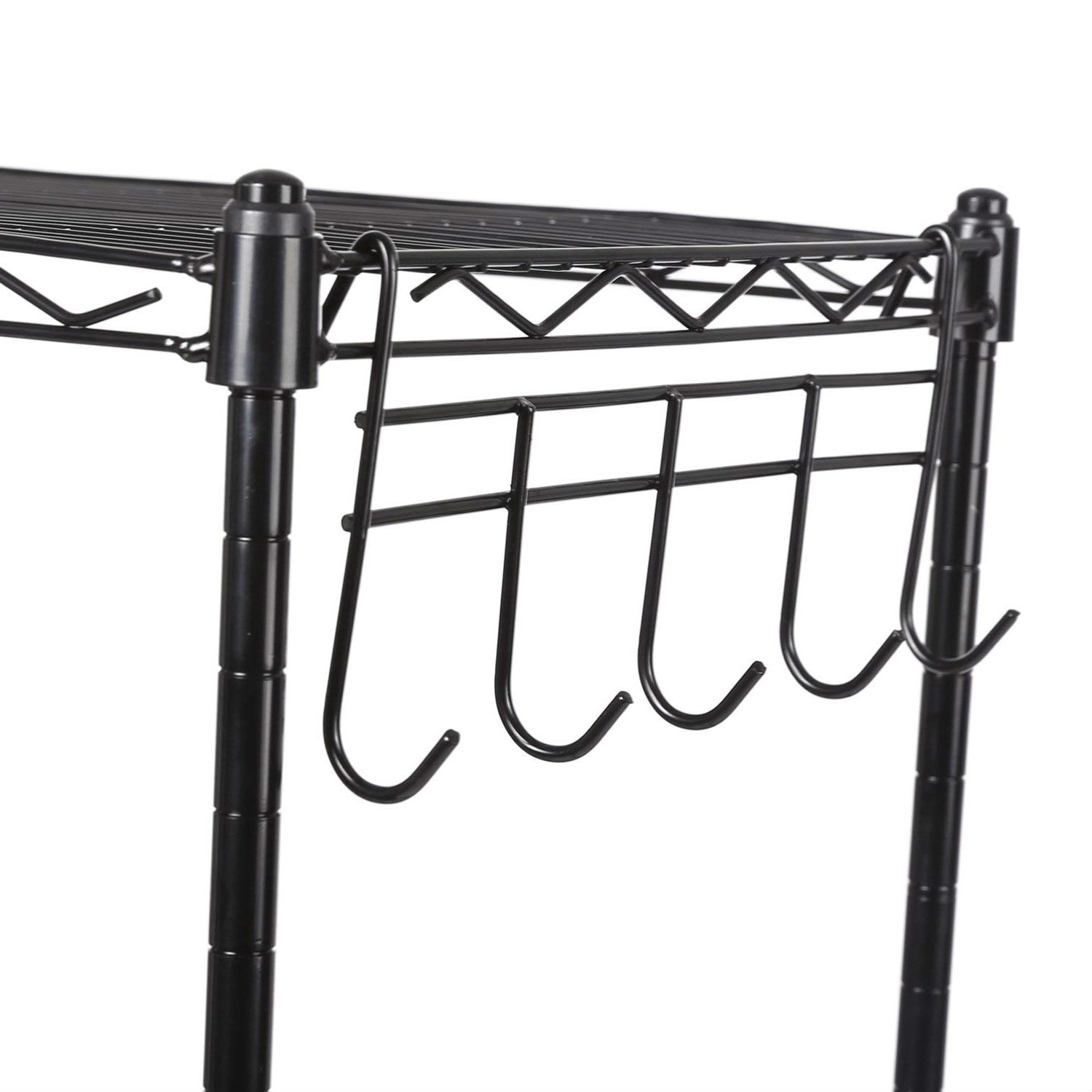 FaFurn - 4-Shelf Storage Rack Shelving Unit in Black, Metal