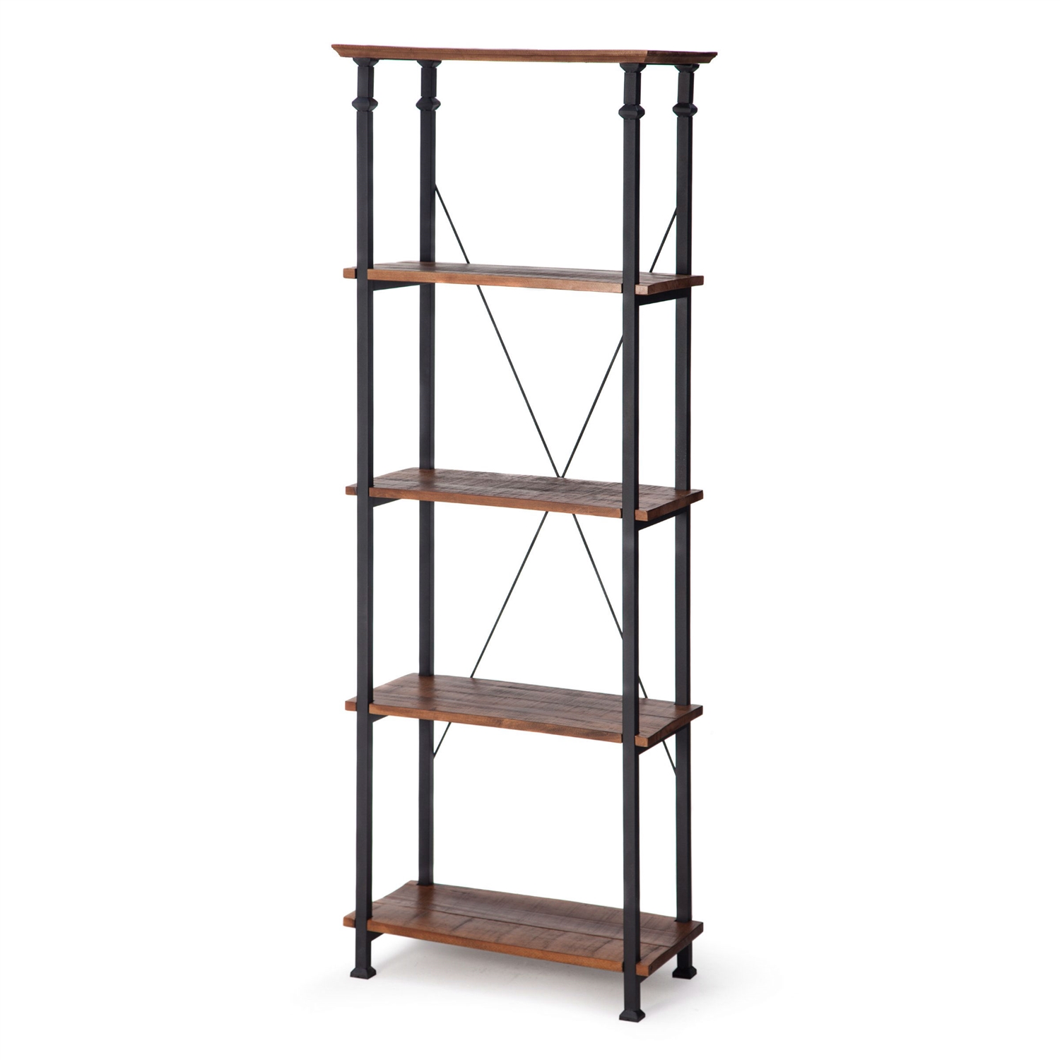 FaFurn - Industrial 4-Shelf Bookcase in Metal