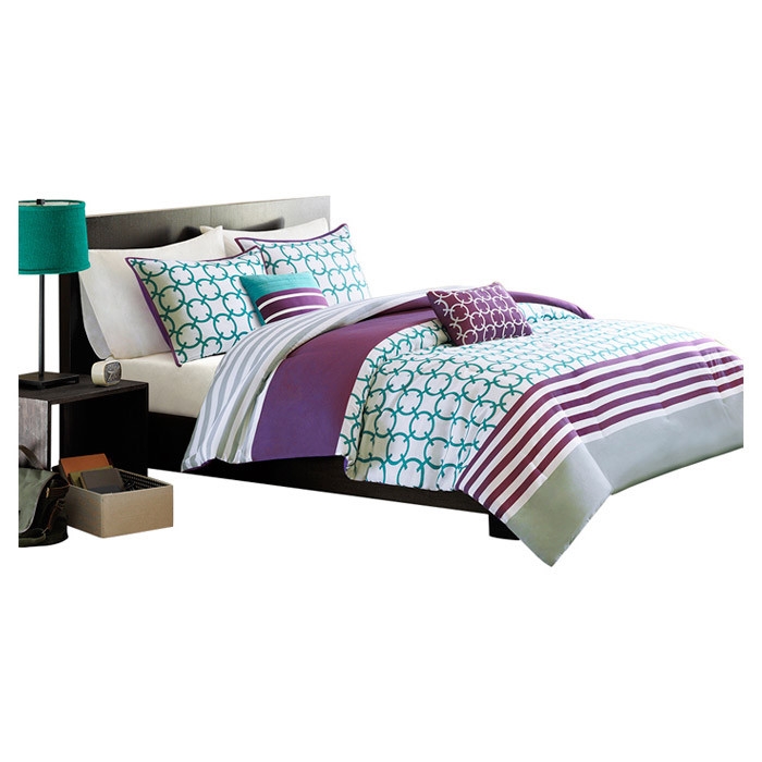 FaFurn - 5-Piece Comforter Set (purpltealcircl1234)