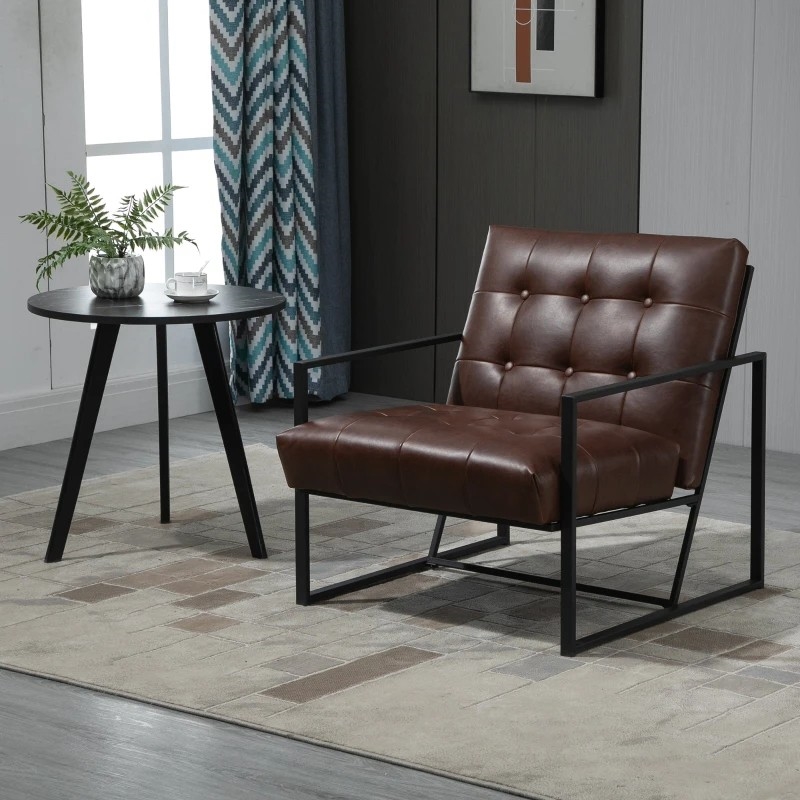 FaFurn - Retro Accent Chair in Brown