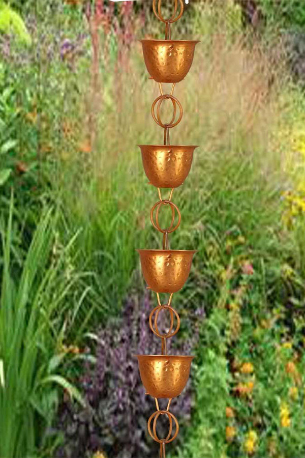 FaFurn - Hammered Copper Rain Cups 8.5-Feet