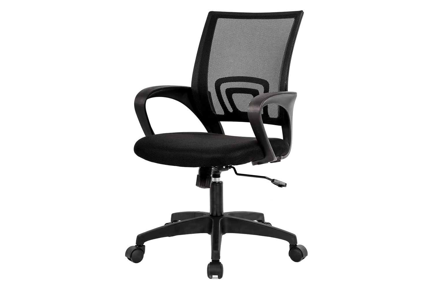 FaFurn Modern Mid-Back Ergonomic Mesh Office Desk Chair with Armrest On Wheels - Black