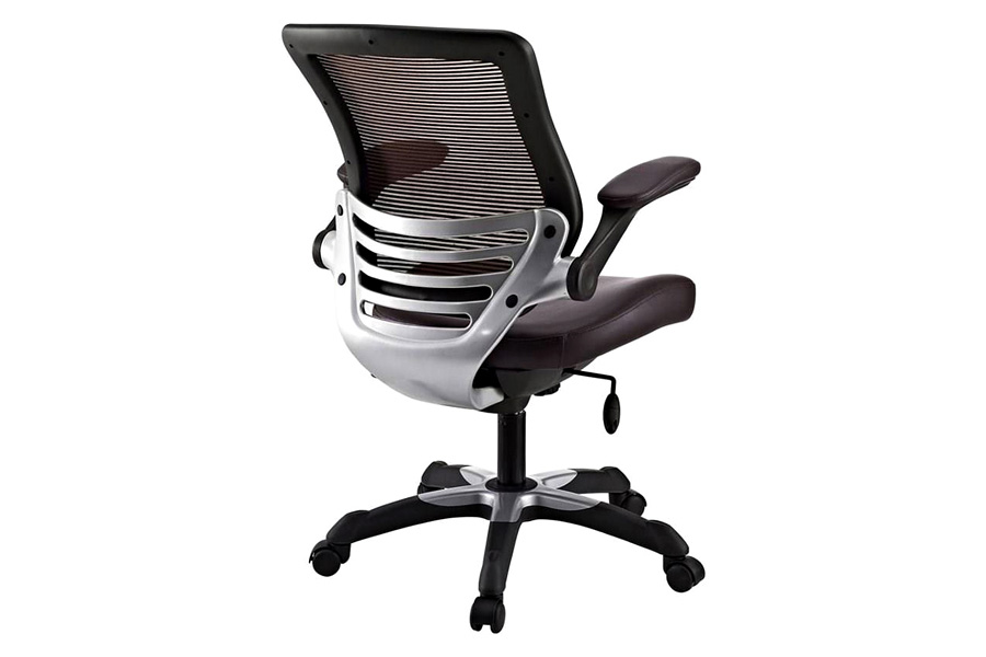 FaFurn Modern Mesh Back Ergonomic Office Chair with Flip-Up Arms - Brown