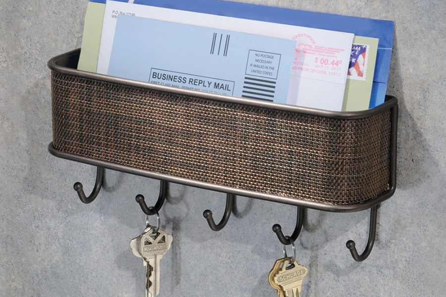 FaFurn - Wall Mount Mail Holder with Key Hooks