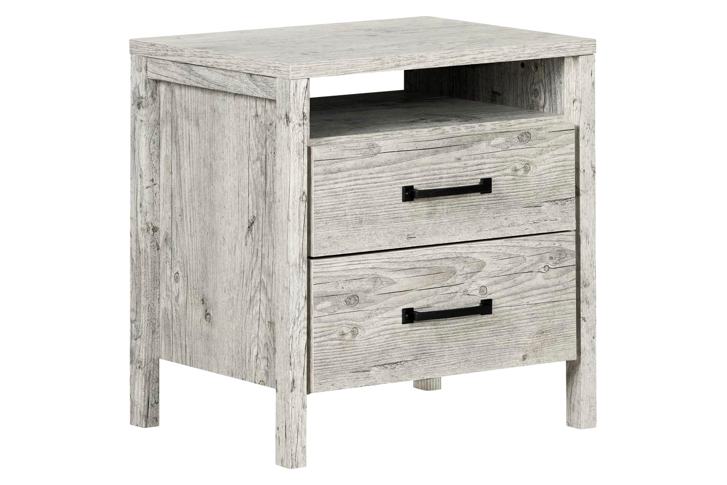 FaFurn - Modern 2 Drawer Nightstand Cubby Storage Shelf