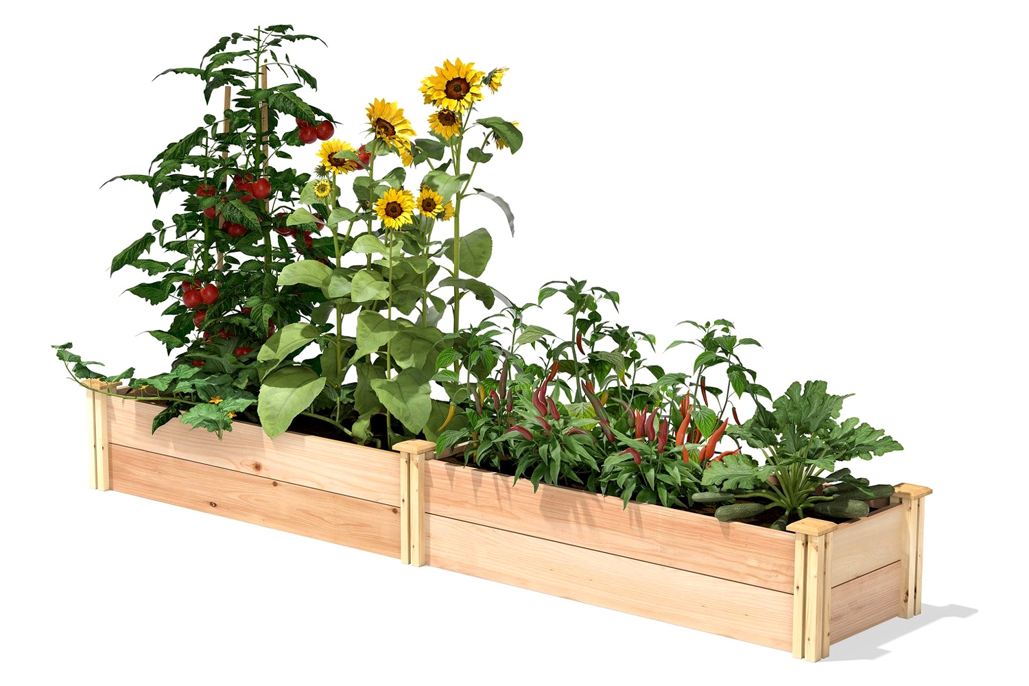 FaFurn - Farmhouse Narrow Wood Raised Garden Bed