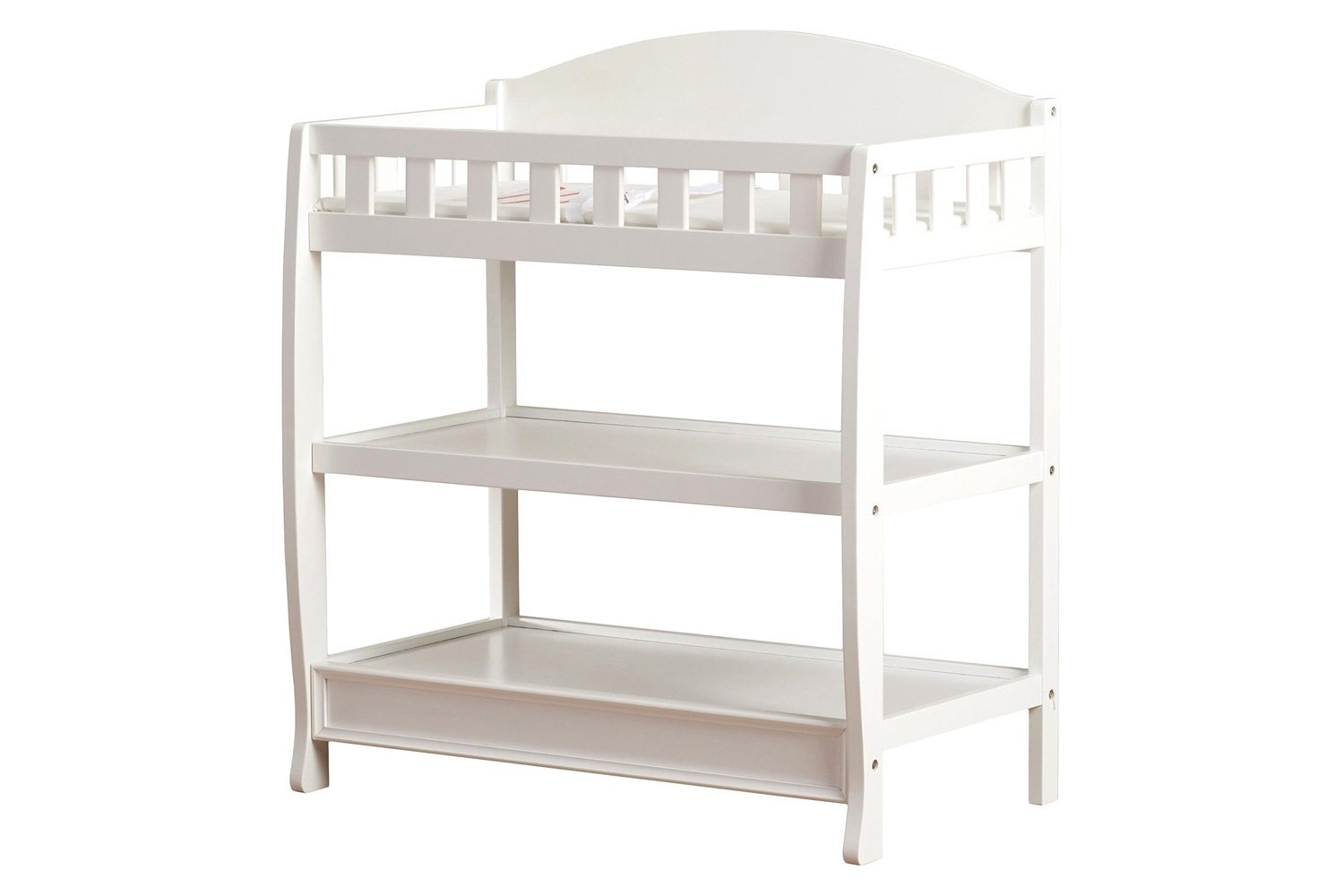 FaFurn - Modern Wooden Baby Changing Table with Safety Rail Pad and Strap