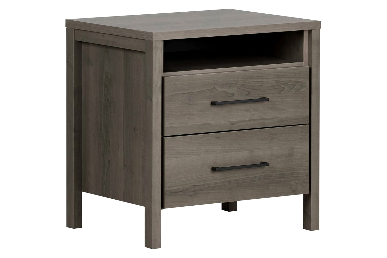 FaFurn - Modern 2 Drawer Nightstand Cubby Storage Shelf