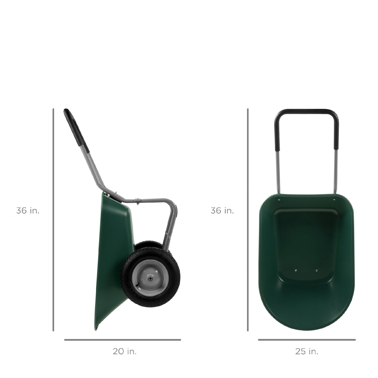 FaFurn - Rust Proof Wheelbarrow in Green, Steel