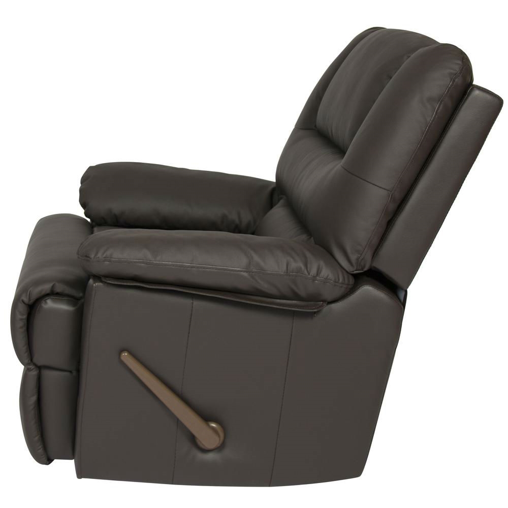 FaFurn - Rocking Recliner Chair in Brown, Faux Leather