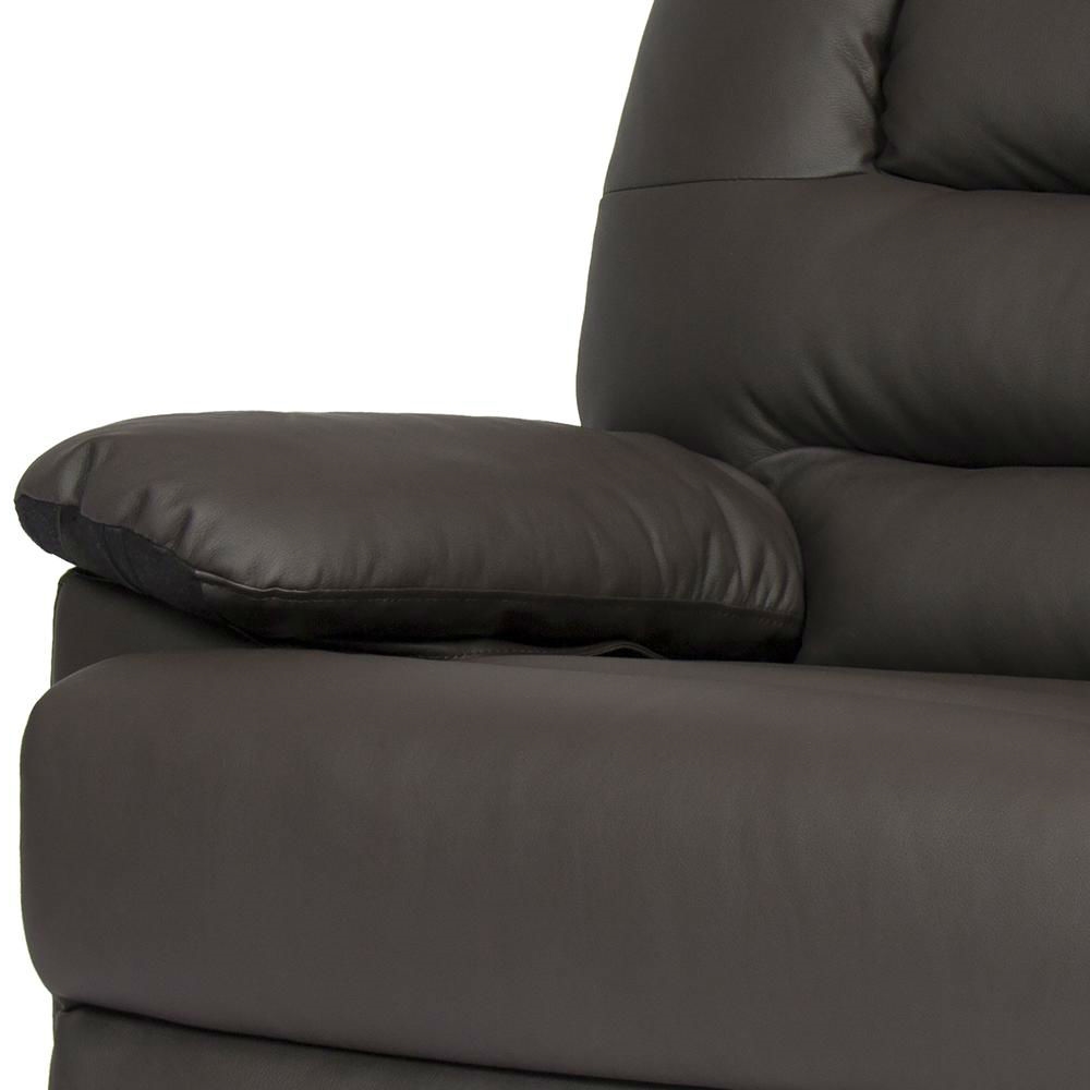 FaFurn - Rocking Recliner Chair in Brown, Faux Leather