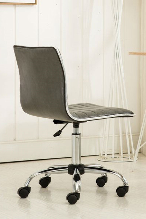 FaFurn - Heavy Duty Gray Channel-Tufted Conference Chair