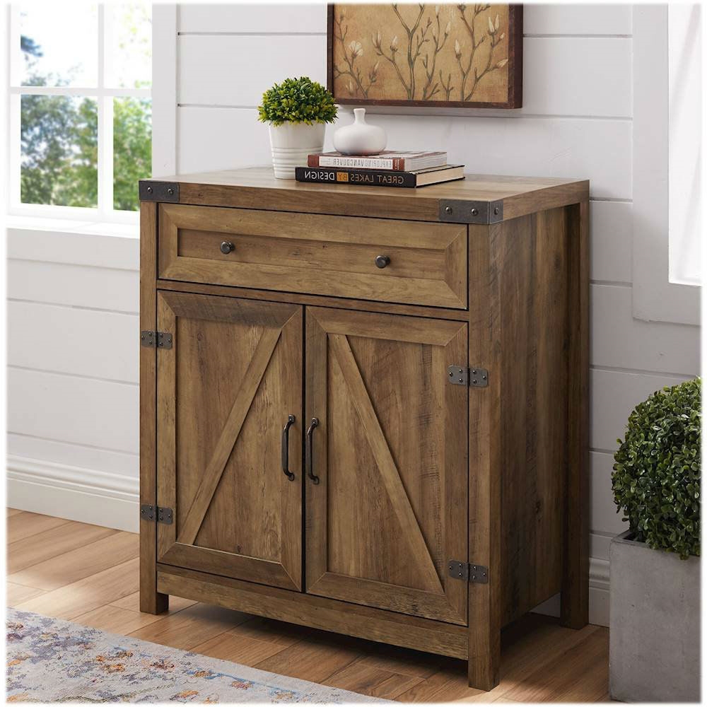 FaFurn - Farmhouse Accent Storage Cabinet in Brown, Wood