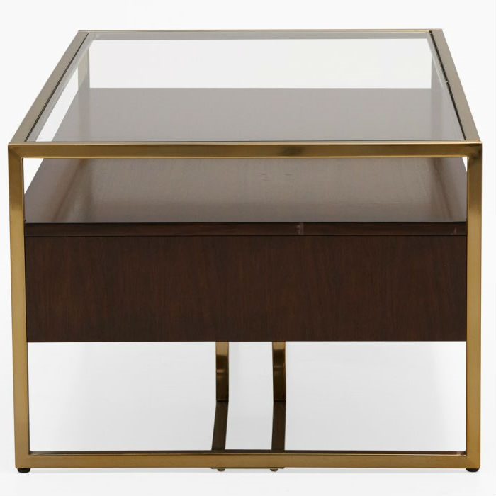 FaFurn Modern Coffee Table - Walnut, Steel