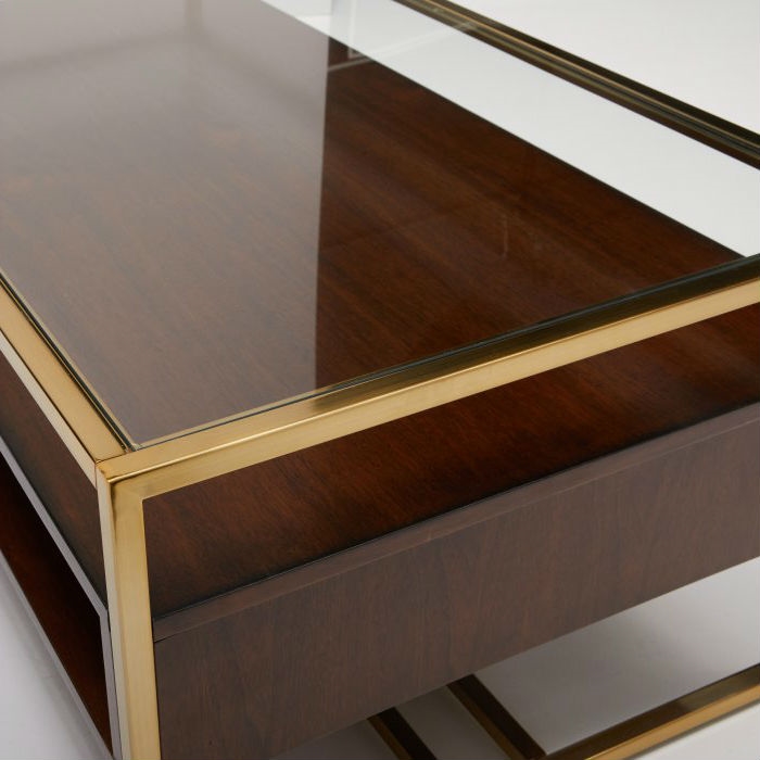 FaFurn Modern Coffee Table - Walnut, Steel