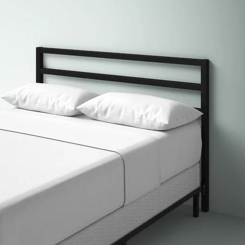 FaFurn Modern Queen Size Headboard - Matte Black, Metal