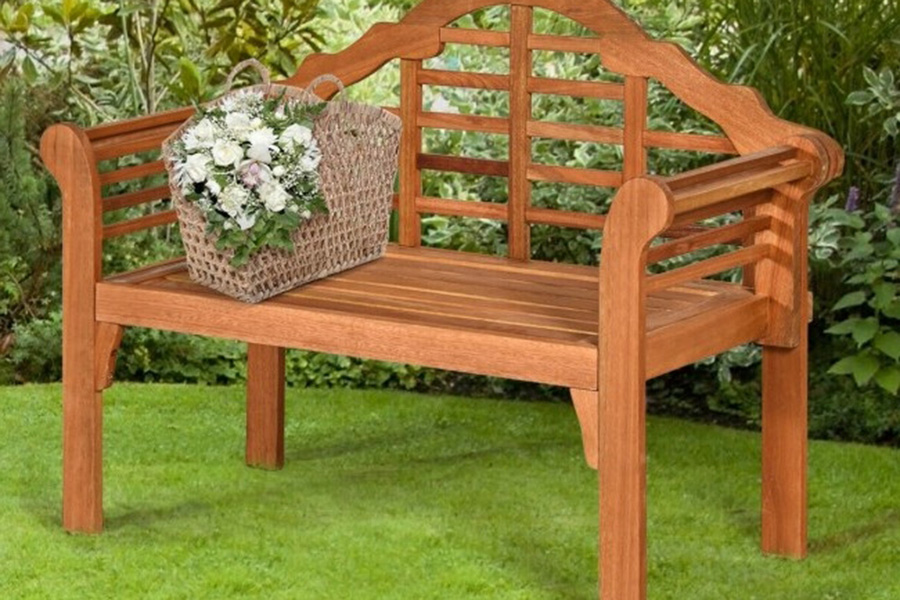 FaFurn - Farmhome Folding 2 Seater Garden Eucalyptus Bench