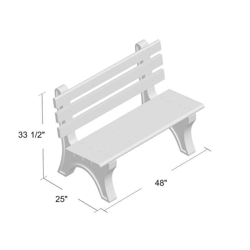 FaFurn - 48" Garden Bench in Green, Plastic