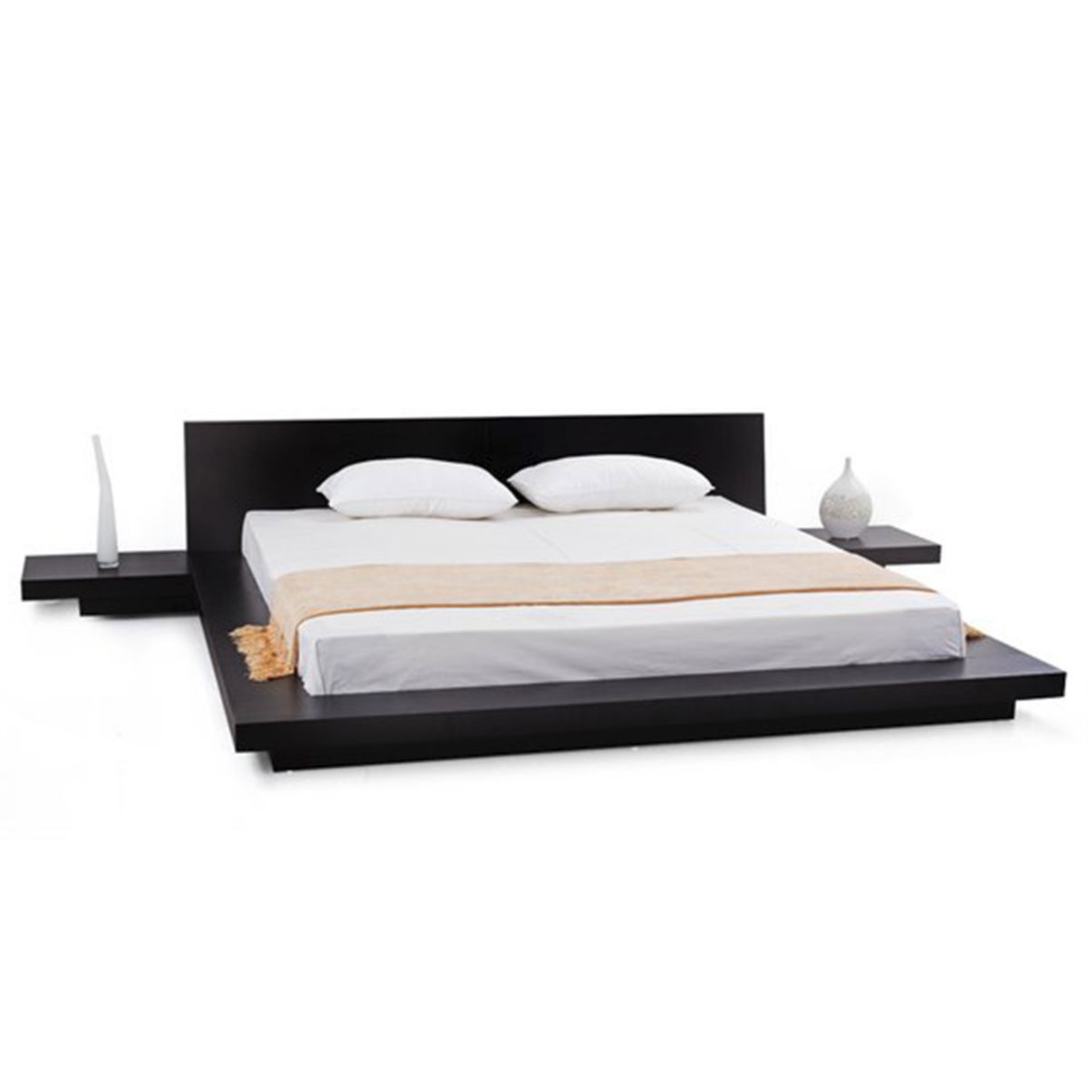 FaFurn - Platform Bed Frame with Headboard and 2 Nightstand