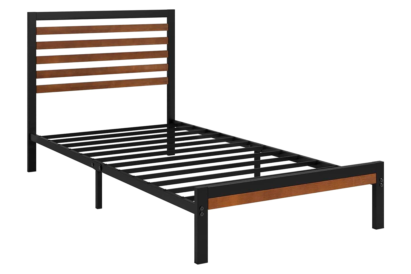 FaFurn - Eco Friendly Platform Bed with Bamboo Wood Slat Headboard and Footboard