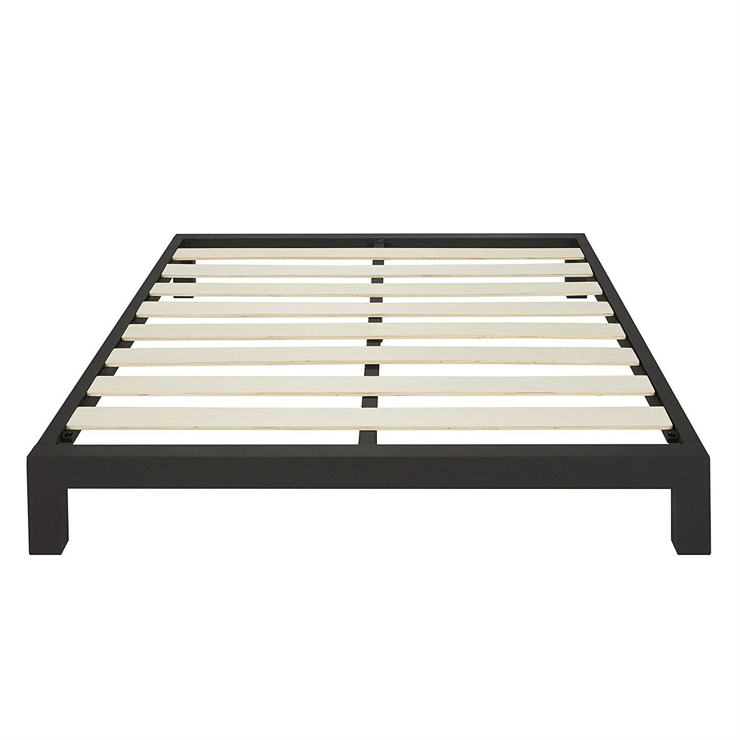 FaFurn King Size Platform Bed Frame with Wide Wood Slats - Black, Metal