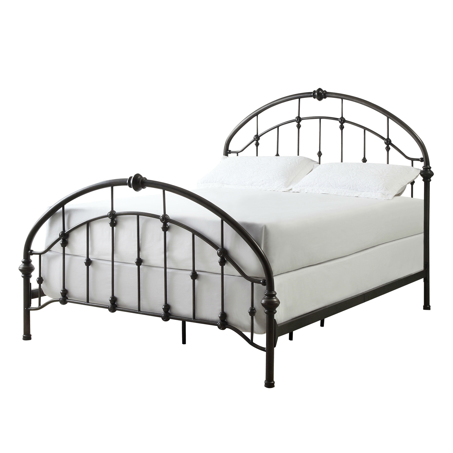 FaFurn - King Size Bed Frame with Arch Headboard and Footboard in Metal