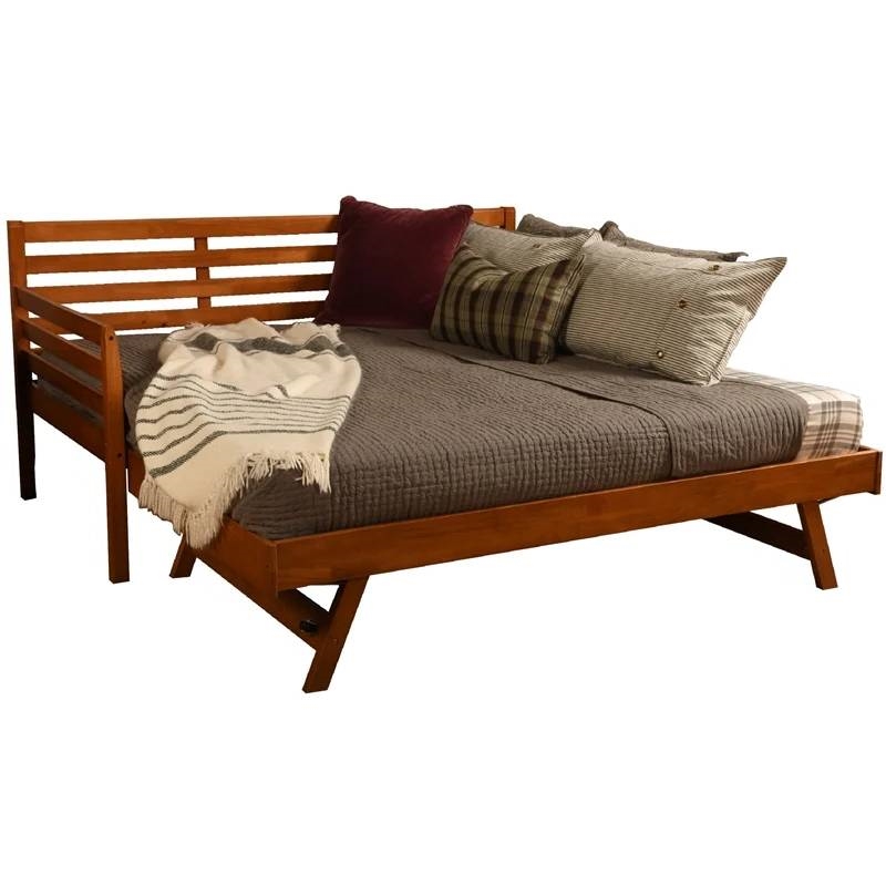 FaFurn - Daybed Frame with Twin Pop-Up Trundle Bed