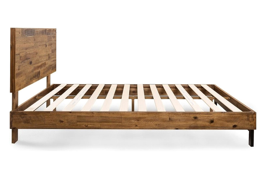 FaFurn Farmhome Low Profile Pine Slatted Platform Bed - King Size