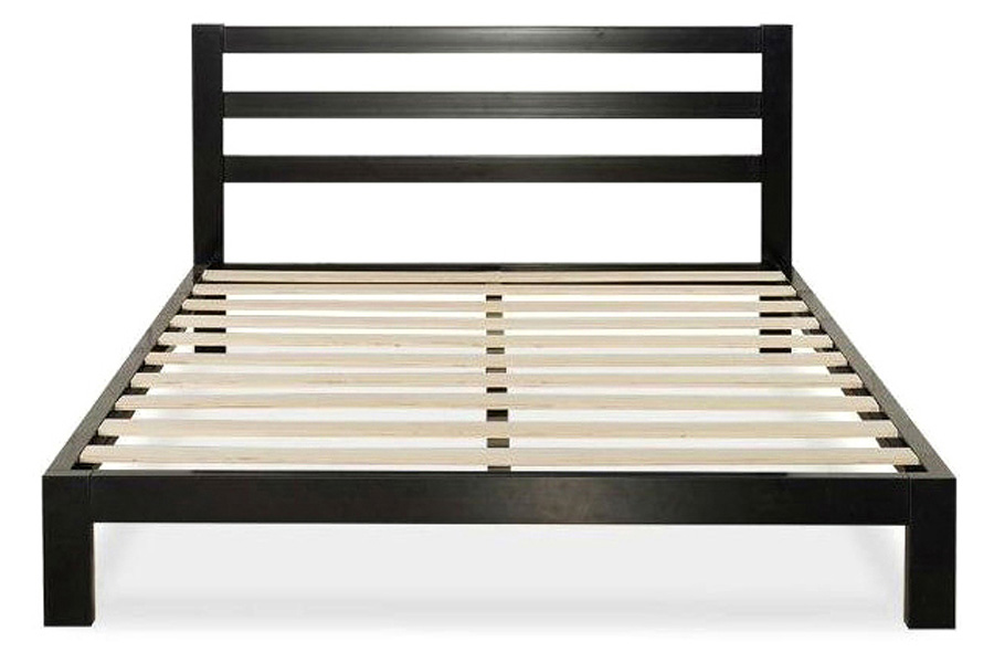 FaFurn Heavy Duty Metal Platform Bed Frame with Headboard and Wood Slats - King Size